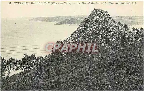 Cartes postales Environs de Plestin Cotes du Nord Le Grand Rocher et la Baie de Saint Michel