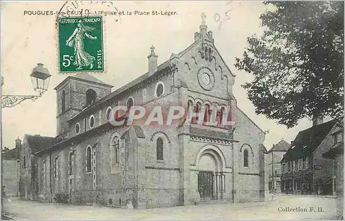 Cartes postales Pougues les Eaux L'Eglise et la Place St Leger