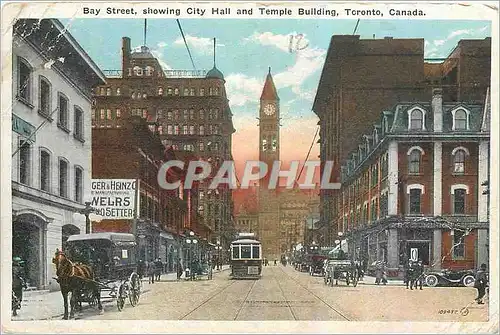Cartes postales Bay Street showing City Hall and Temple Building Toronto Canada