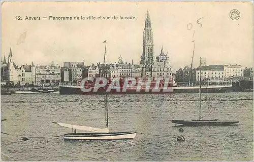 Ansichtskarte AK Anvers Panorama de la ville et vue de la rade Bateau