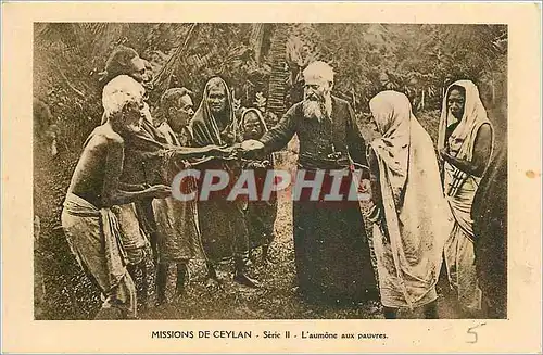 Cartes postales Missions de Ceylan Serie II L'aumone au pavres