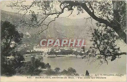 Cartes postales Beaulieu environs de Nice Vue entre les Oliviers