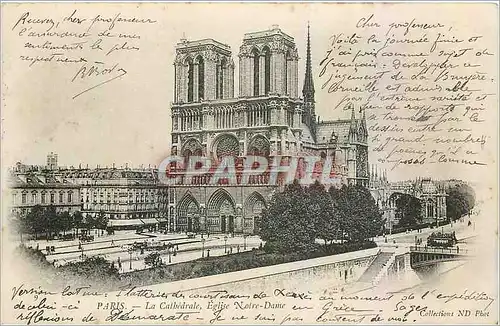 Cartes postales Paris La Cathedrale Eglise Notre Dame (carte 1900)