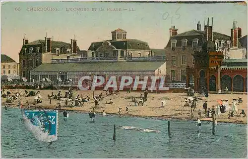 Ansichtskarte AK Cherbourg Le Casino et la Plage