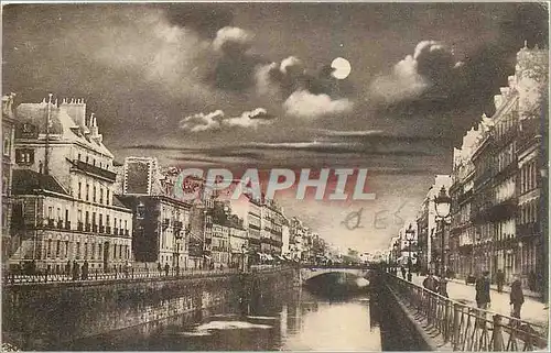 Cartes postales Rennes Les Quais au Clair de Lune