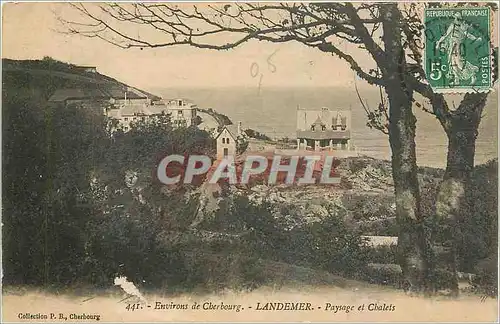 Cartes postales Environs de Cherbourg Landemer Paysage et Chalets