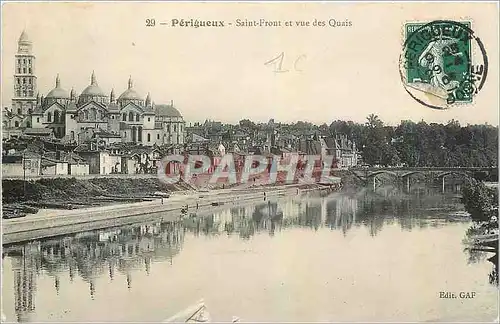 Cartes postales Perigeux Saint Front et vue des Quais