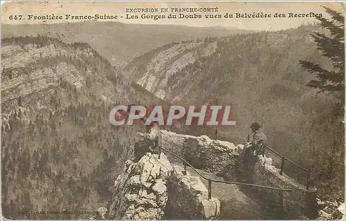 Ansichtskarte AK Excursion en Franche Comte Frontiere Franco Suisse Les Gorges du Doubs vues du Belvedere des Rec