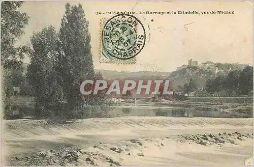 Cartes postales Besancon Le Barrage et la Citadelle vus de Micaud