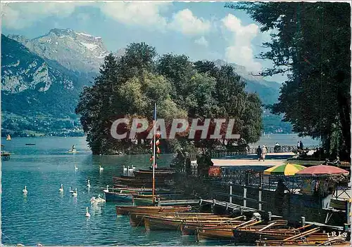 Cartes postales moderne Annecy L'Ile des Cygnes et la Tournette enneigee