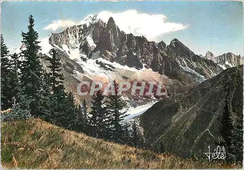 Cartes postales moderne Chamonix Le Massif des Dru et l'Aiguille Verte  au pied la Mer de Glace