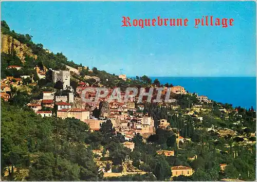 Moderne Karte Roquebrune Cap Martin Cote d'Azur Village