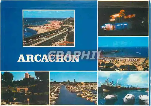 Cartes postales moderne Bassin d'Arcachon La jetee et la plage Le casino