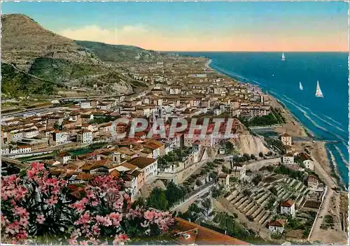 Moderne Karte Riviera dei Flori Ventimiglia Panorama vu de l'Ouest