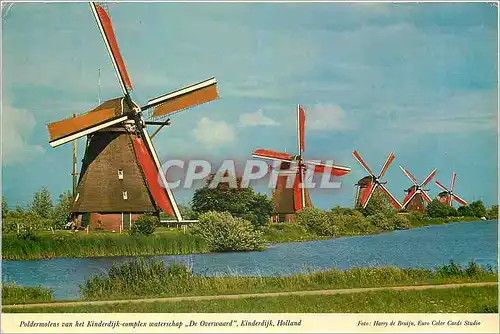 Cartes postales moderne Kinderdijk Holland Drainage mills of the Kinderdijk Complex polder The Overwaard