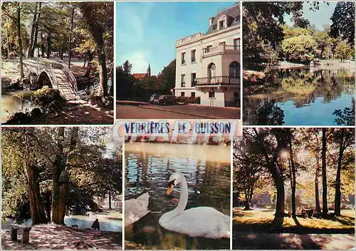 Moderne Karte Verrieres le Buisson Essonne L'hotel de ville autour du lac Cygne