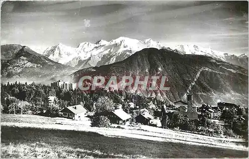 Moderne Karte Plateau d'Assy Panorama sur le Massif du Mont Blanc