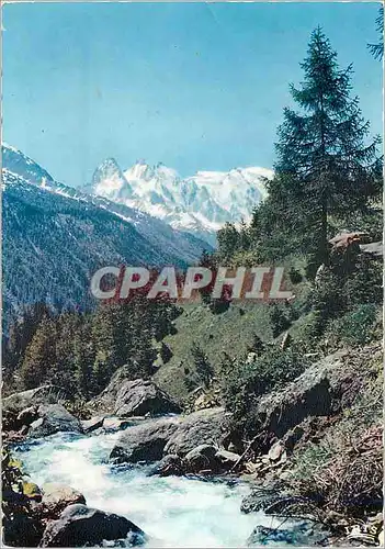 Cartes postales moderne Chamonix Mont Blanc Les Aiguilles de Chamonix depuis le Col des Montets
