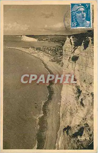 Cartes postales moderne Le Treport eu Mers Les Plages du Treport et de Mers vues des Falaises