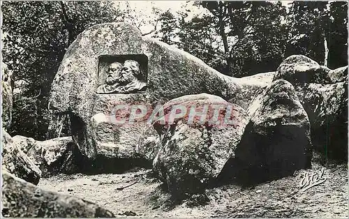 Moderne Karte Foret de Fontainebleau Monument des Peintres Millet et Rousseau