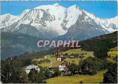 Cartes postales moderne Combloux Hte Savoie Le Clocher Massif du Mont Blanc