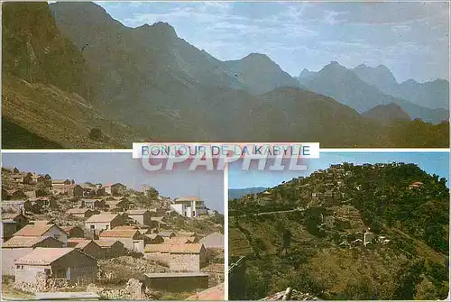 Moderne Karte Bonjour de la Kabylie Monts de Djurdjura et Villages en Kabylie