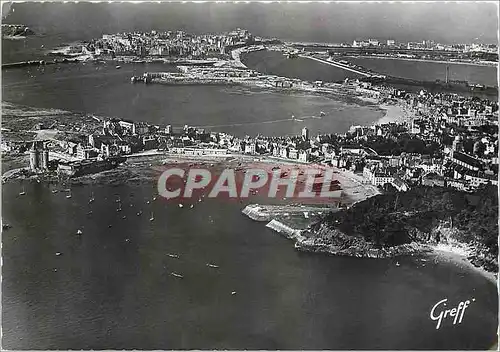 Moderne Karte Vue aerienne au premier plan Saint Servan et la Tour Solidor au second plan Saint Malo