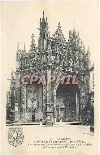 Cartes postales Alencon L'Entree de l'Eglise Notre Dame