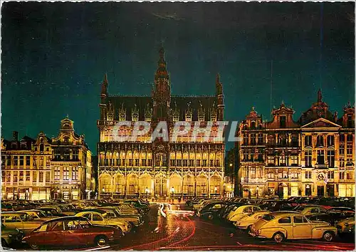 Cartes postales moderne Bruxelles Place et Maison du Roi la nuit