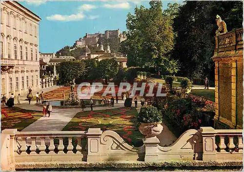 Cartes postales moderne Festspielstadt Salzburg Mirabellgarten mit Dome und Festung