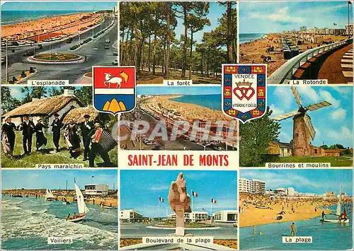 Cartes postales moderne Saint Jean de Monts L'Esplanade La foret La Rotonde Moulin a vent