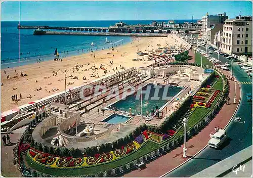 Moderne Karte Les Sables d'Olonne Vendee La piscine et les Jetees