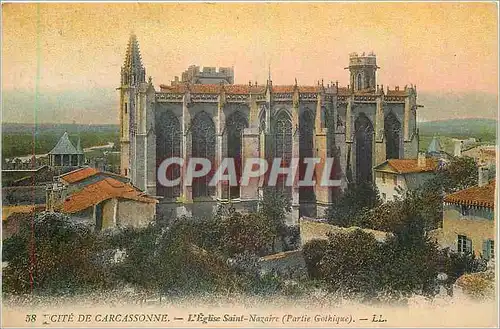 Ansichtskarte AK Cite de Carcassonne L'Eglise Saint Nazaire