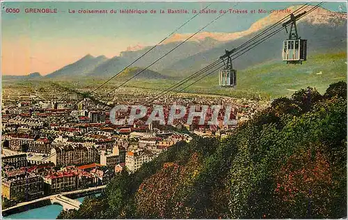 Ansichtskarte AK Grenoble Le croisement du teleferique de la Bastille