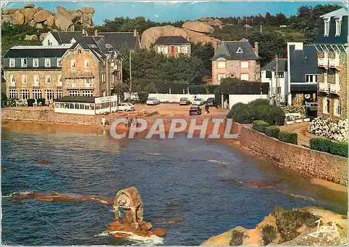 Cartes postales moderne Ploumanach C du N La plage de St Guirec a maree haute