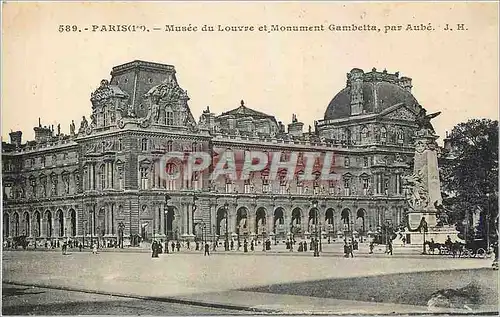 Cartes postales Paris Musee du Louvre et Monument Gambetta