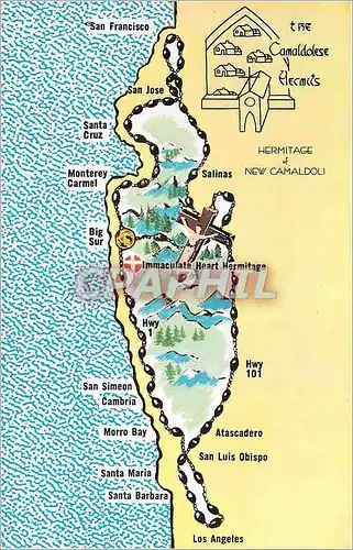 Cartes postales moderne Immaculate Heart Hermitage Big Sur Post Office California