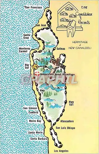 Moderne Karte Immaculate Heart Hermitage Big Sur Post Office California