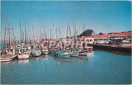 Moderne Karte Fishing Boats On Bodega Bay on Calif Shoreline Hwy