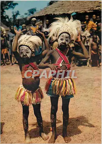 Moderne Karte L'Afrique en Couleurs Petites danseuses africaines
