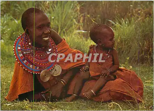 Cartes postales moderne Masaifrau mit Kind