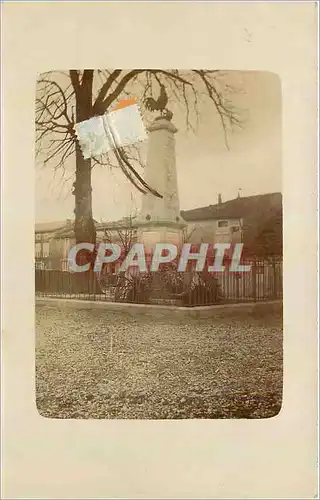 CARTE PHOTO Monument au morts Coq Militaria