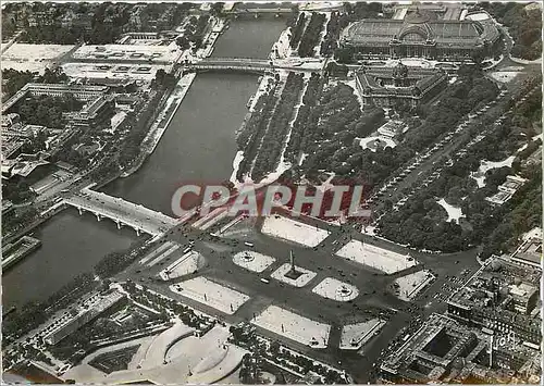 Cartes postales moderne Paris Vue aerienne sur la Place de la Concorde la Seine Petit et Grand Palais