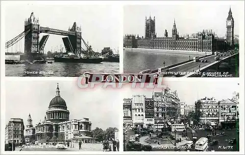 Moderne Karte London Tower Bridge Westminster Bridge Houses of Parliament