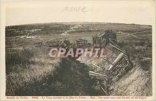 Cartes postales Bataille de Verdun Bras Le Train sauveur et la Cote du Polvre