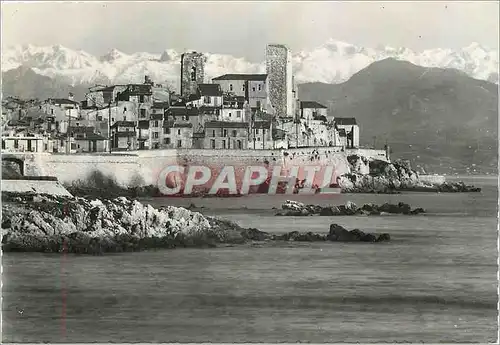 Cartes postales moderne Antibes Les Remparts et les Alpes