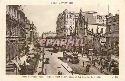 Cartes postales Place des Cordeliers Eglise Saint Bonaventure et les Galeries Lafayette