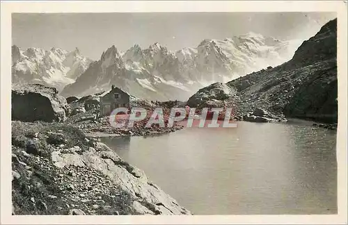 Cartes postales moderne Le Mont Blanc et les Aiguilles de Chamonix vus du Lac Blanc