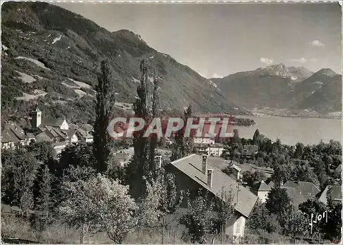 Moderne Karte Lac d'Annecy Hte Savoie Talloires Vue generale