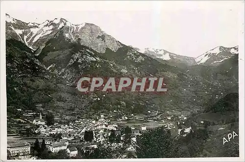 Moderne Karte Aulus les Bains Vue Generale et le Col de Saleix